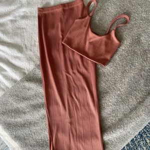 Nasty Gal maxi skirt and crop top set